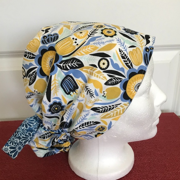 HANDMADE SCRUB CAP/HAT * REVERSIBLE * LONG TIES - Picture 7 of 13